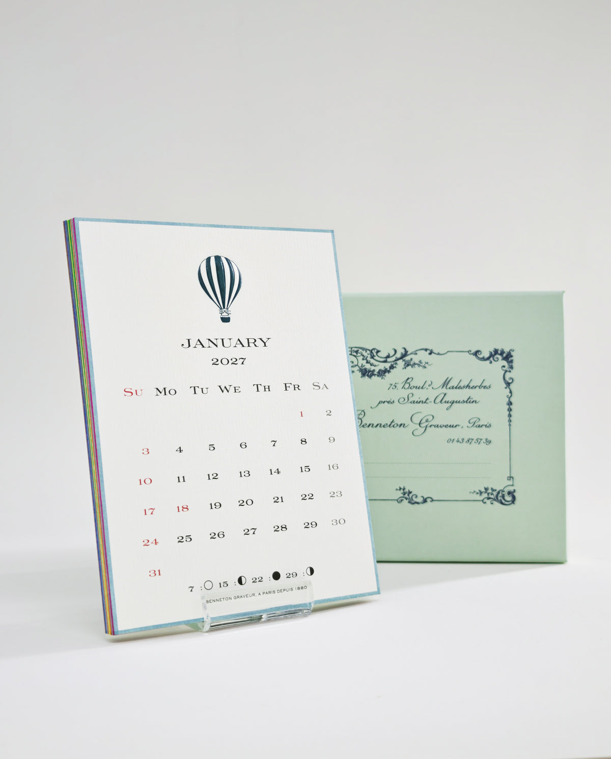 Calendrier 2027 version anglaise