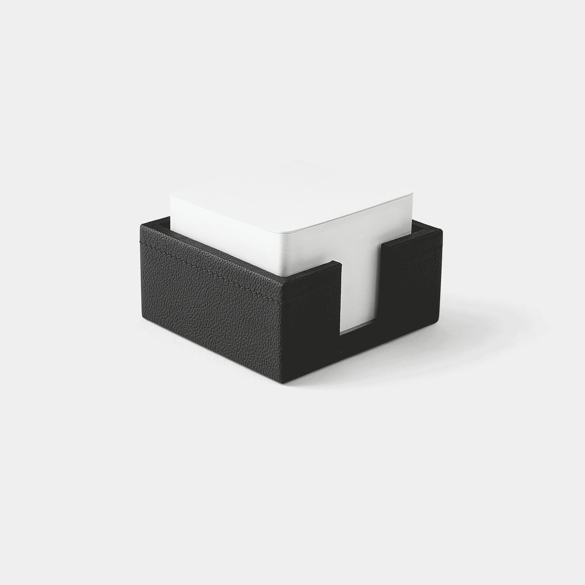 Bloc cube mémo en cuir noir Benneton Graveur