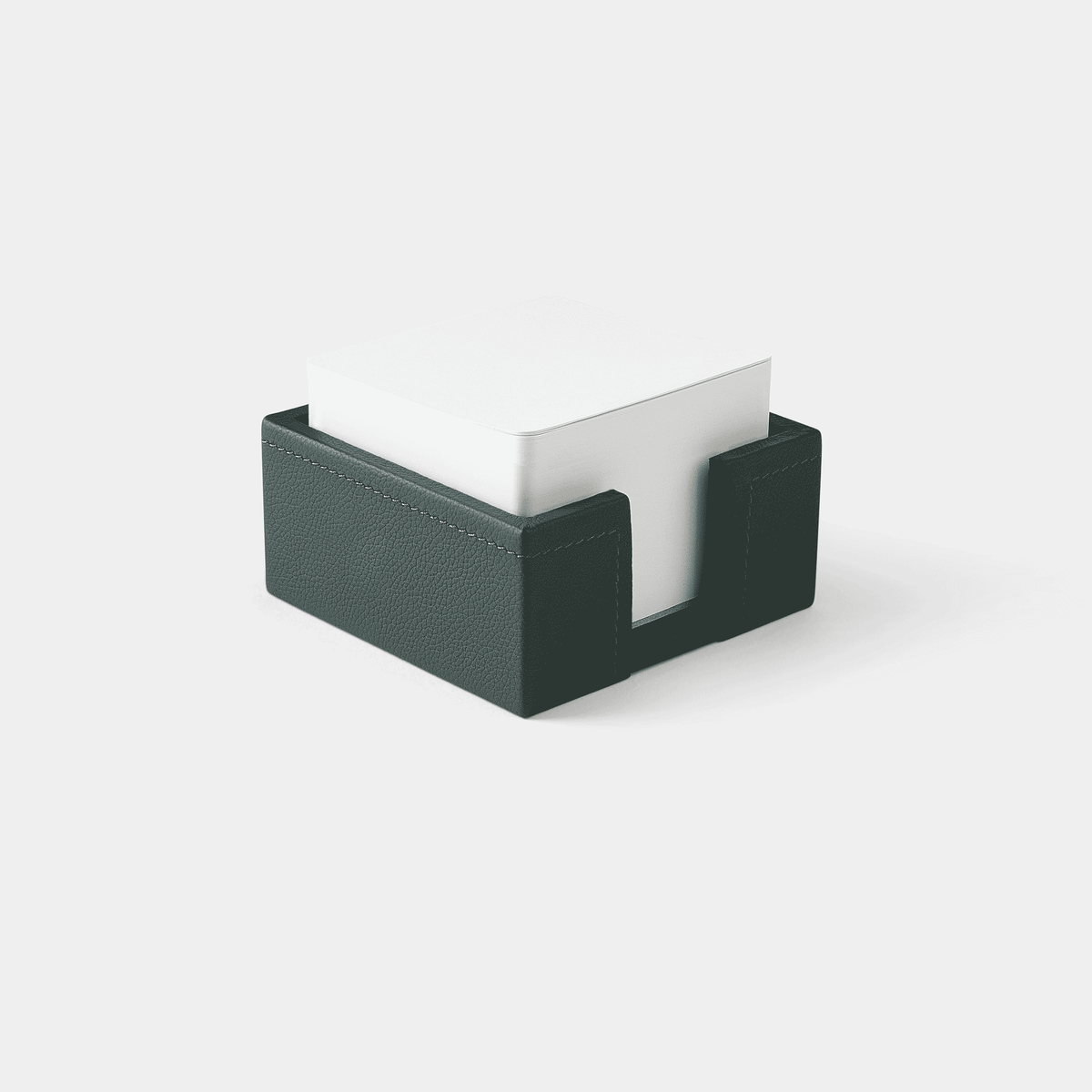 Bloc cube mémo en cuir vert Benneton Graveur
