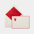 Carte et enveloppe assortie motif cerf rouge