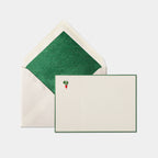 Carte et enveloppe assortie motif radis rouge