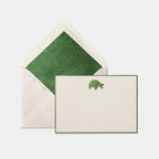 Carte et enveloppe assortie motif torture de terre vert