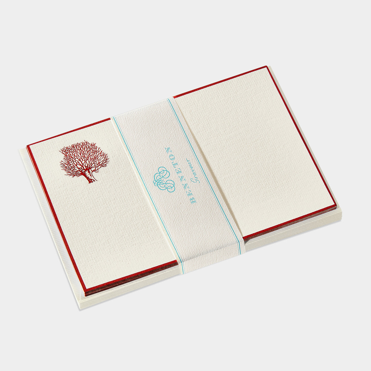 Cartes de correspondance Arbre Automne bordeaux bordures bordeaux - Benneton Graveur