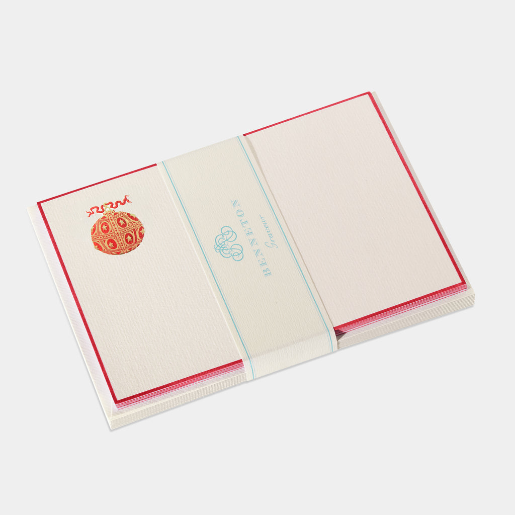 Cartes de correspondance Boule de noel bordures rouge - Benneton Graveur