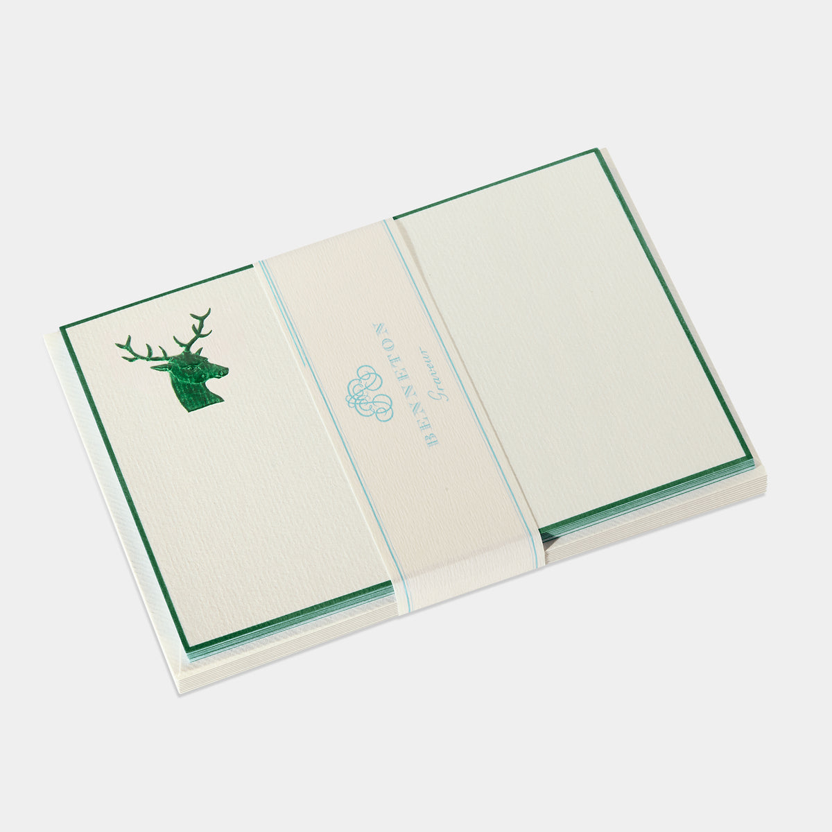 Cartes de correspondance de cerf vert sapin Benneton Graveur