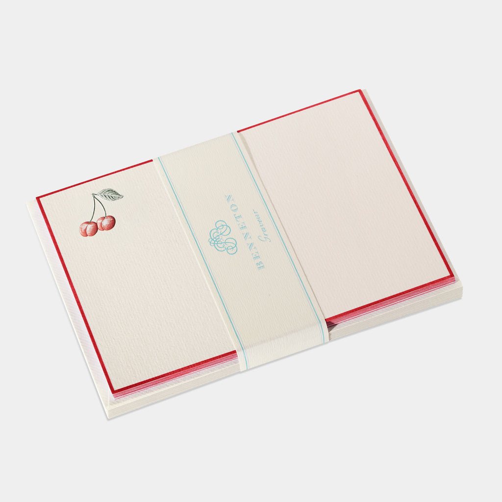 Cartes de correspondance de cerise rouge Benneton Graveur
