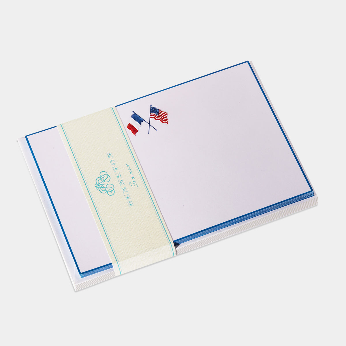 Carte et enveloppe assortie motif drapeau rouge