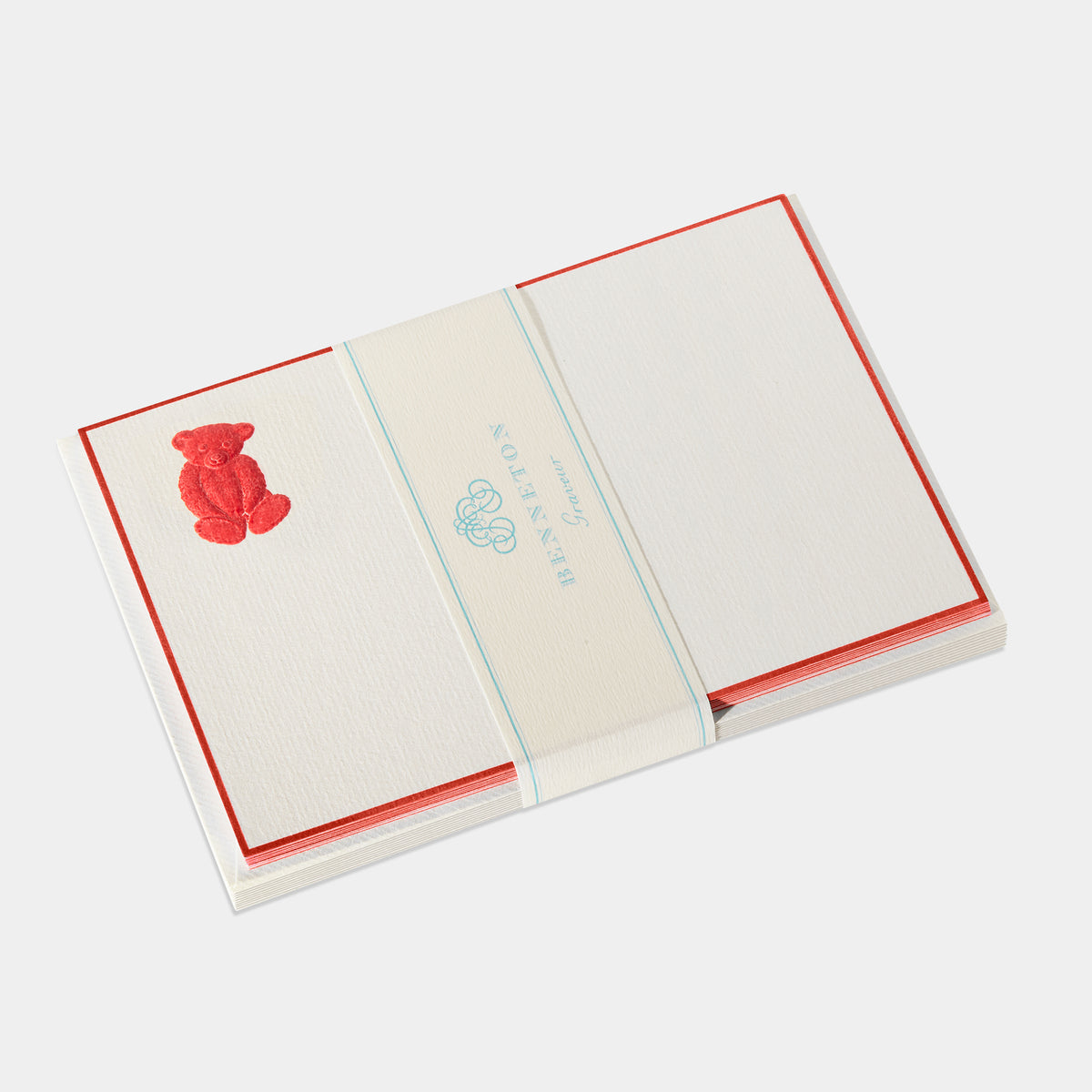 Cartes de correspondance ourson tim bordures rouge - Benneton Graveur
