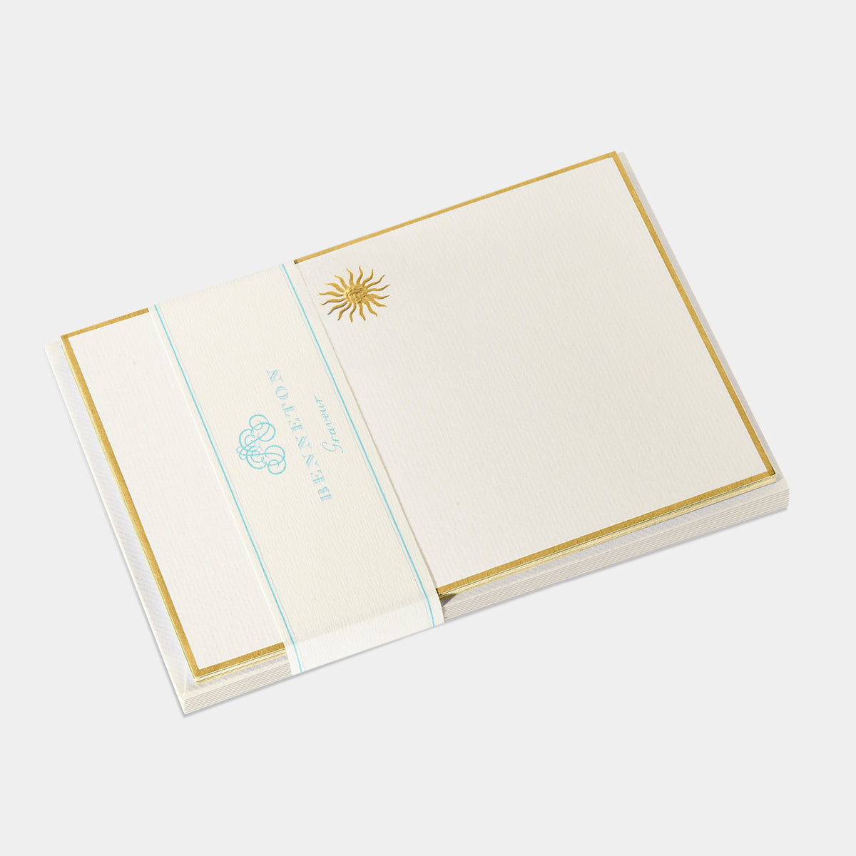 Cartes de correspondance soleil bordures or - Benneton Graveur