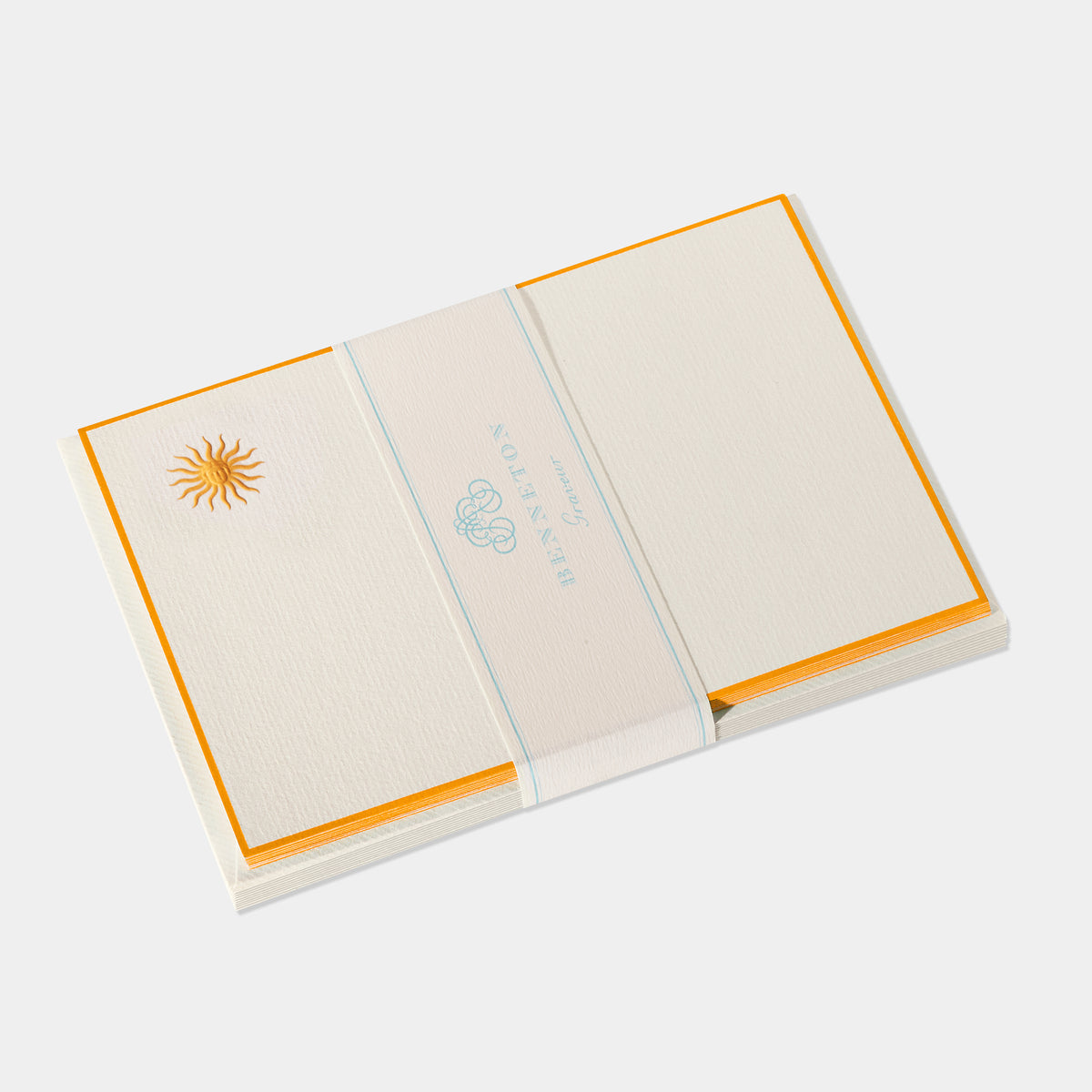 Cartes de correspondance soleil bordures orange - Benneton Graveur